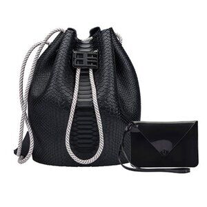 Melissa x Baja East Snakeskin Textured Rubber Bucket Bag